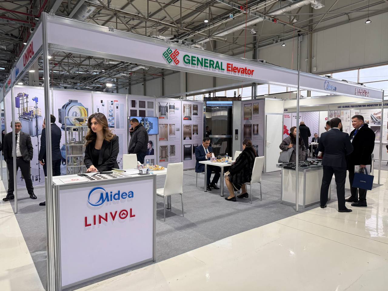 Intelligent Midea | LINVOL Elevators with Artificial Intelligence and IoT Presented in Baku Expo Center!